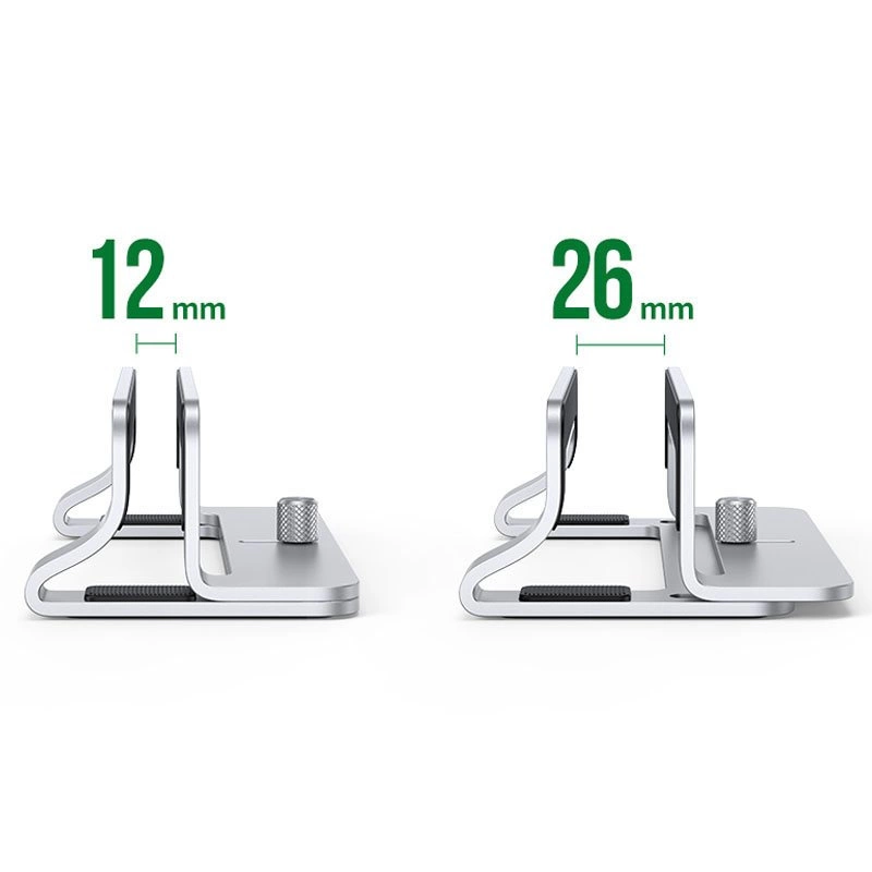 Ugreen Aluminum Vertical Stand Holder Stand for MacBook Laptop Tablet Silver (20471 LP258)eng