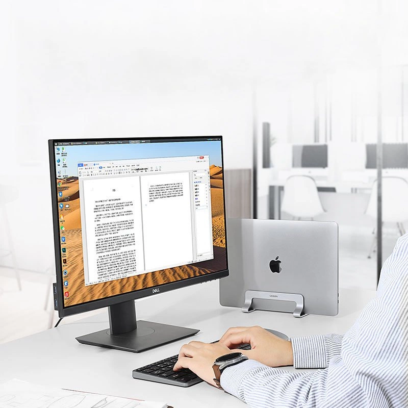 Ugreen Aluminum Vertical Stand Holder Stand for MacBook Laptop Tablet Silver (20471 LP258)eng