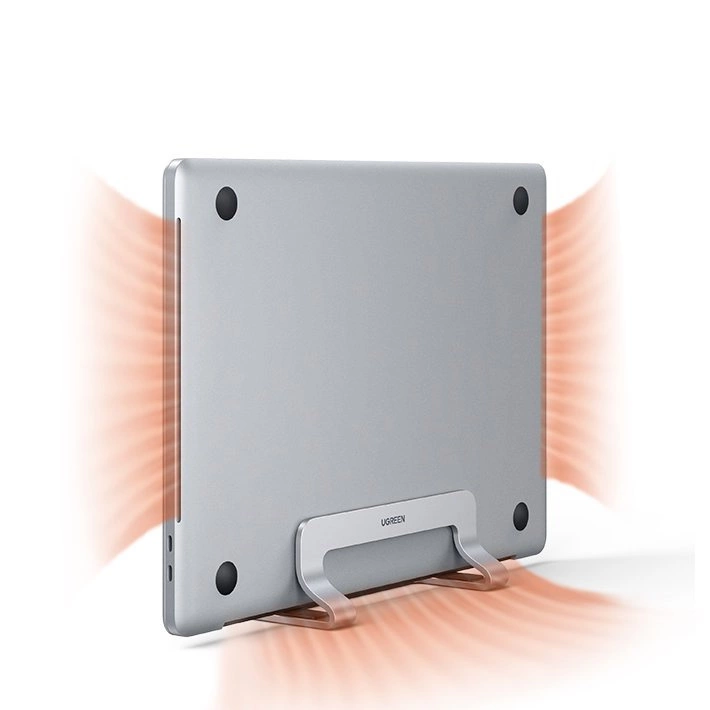 Ugreen Aluminum Vertical Stand Holder Stand for MacBook Laptop Tablet Silver (20471 LP258)eng