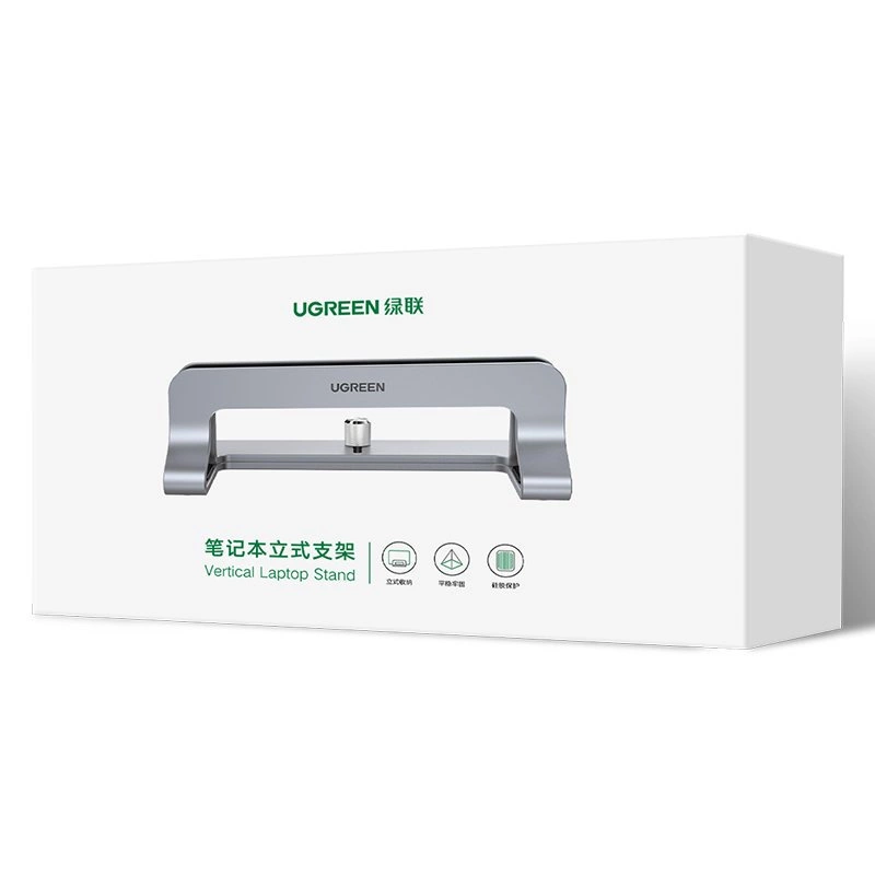 Ugreen Aluminum Vertical Stand Holder Stand for MacBook Laptop Tablet Silver (20471 LP258)eng
