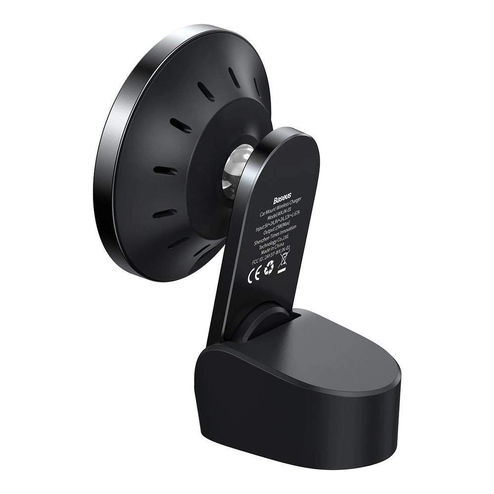 Baseus magnetic car phone holder wireless Qi charger 15 W (MagSafe compatible for iPhone) black (WXJN-01)eng