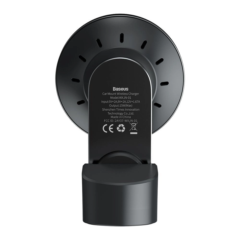 Baseus magnetic car phone holder wireless Qi charger 15 W (MagSafe compatible for iPhone) black (WXJN-01)eng