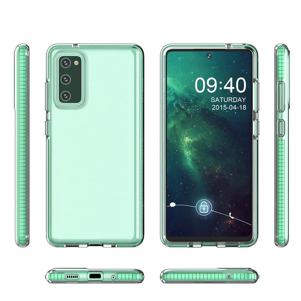 Spring Case clear TPU gel protective cover with colorful frame for Samsung Galaxy A02s EU blackeng