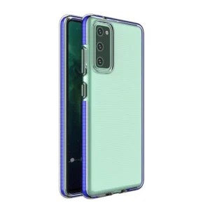 Spring Case clear TPU gel protective cover with colorful frame for Samsung Galaxy A72 4G dark blueeng