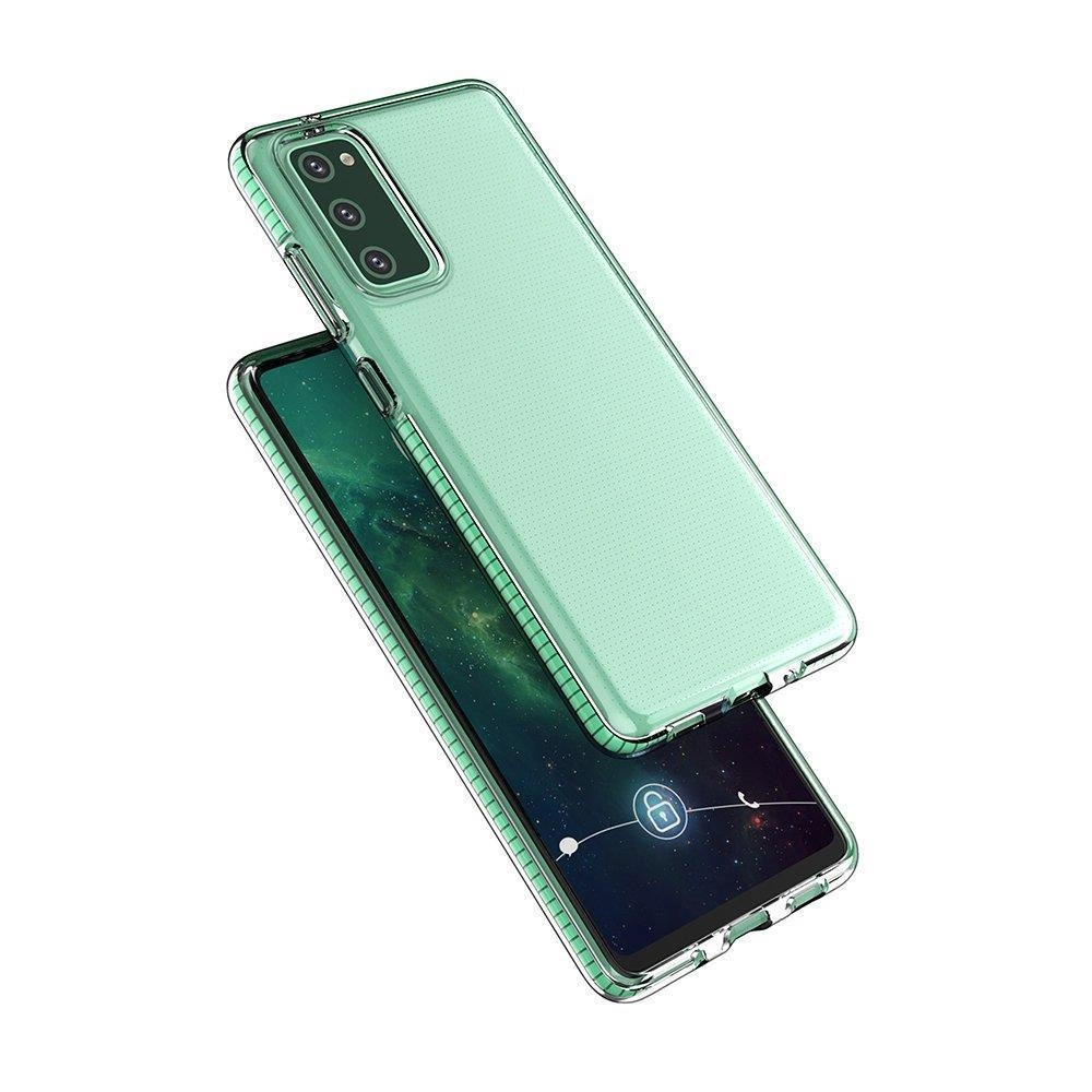 Spring Case clear TPU gel protective cover with colorful frame for Samsung Galaxy A72 4G dark blueeng