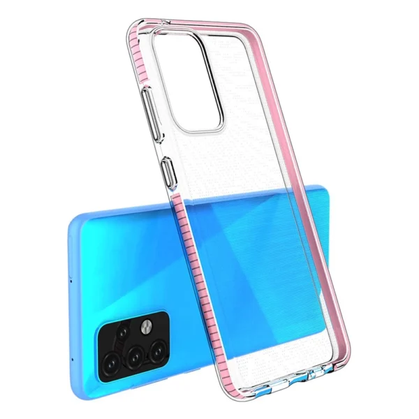 Spring Case Cover Gel Cover with Color Frame for Samsung Galaxy A52s 5G / A52 5G / A52 4G Blackeng