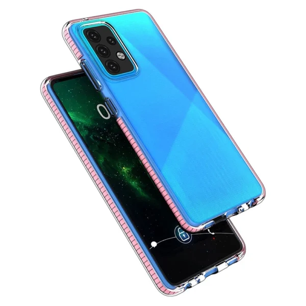 Spring Case Cover Gel Cover with Color Frame for Samsung Galaxy A52s 5G / A52 5G / A52 4G Blackeng