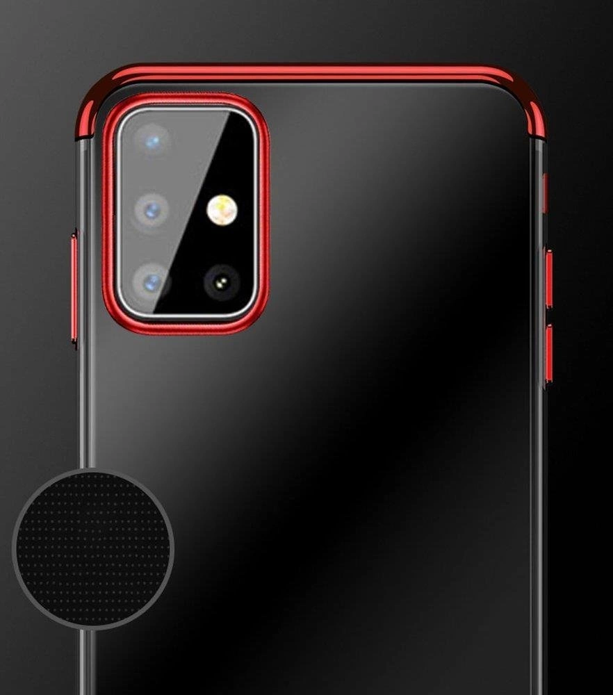 Clear Color Case Gel TPU Electroplating frame Cover for Samsung Galaxy A72 4G blackeng