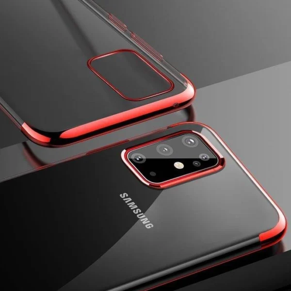 Clear Color Case Gel TPU Electroplating frame Cover for Samsung Galaxy A72 4G blackeng