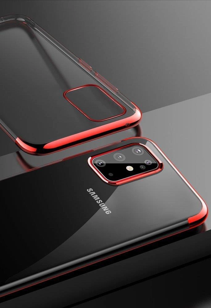 Clear Color Case Gel TPU Electroplating frame Cover for Samsung Galaxy A72 4G blackeng