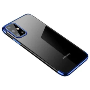 Clear Color Case Gel TPU Electroplating frame Cover for Samsung Galaxy A72 4G blueeng