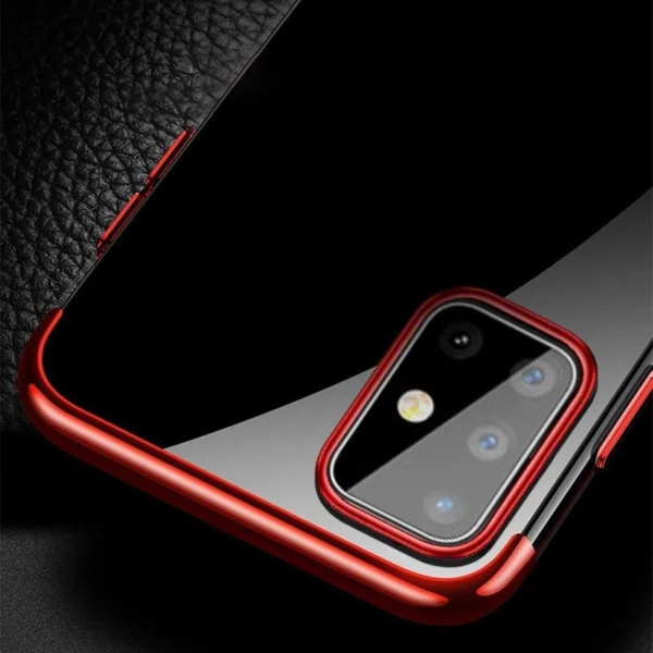 Clear Color Case Gel TPU Electroplating frame Cover for Samsung Galaxy A72 4G blueeng