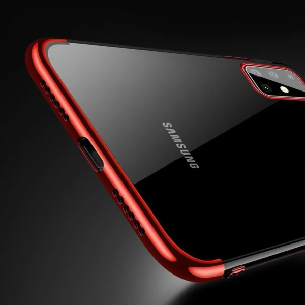 Clear Color Case Gel TPU Electroplating frame Cover for Samsung Galaxy A72 4G blueeng