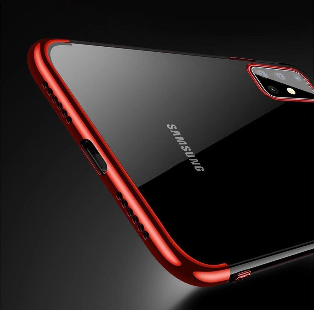 Clear Color Case Gel TPU Electroplating frame Cover for Samsung Galaxy A72 4G blueeng