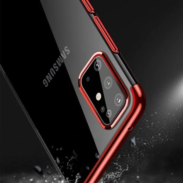 Clear Color Case Gel TPU Electroplating frame Cover for Samsung Galaxy A72 4G blueeng