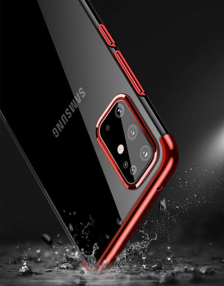 Clear Color Case Gel TPU Electroplating frame Cover for Samsung Galaxy A72 4G blueeng