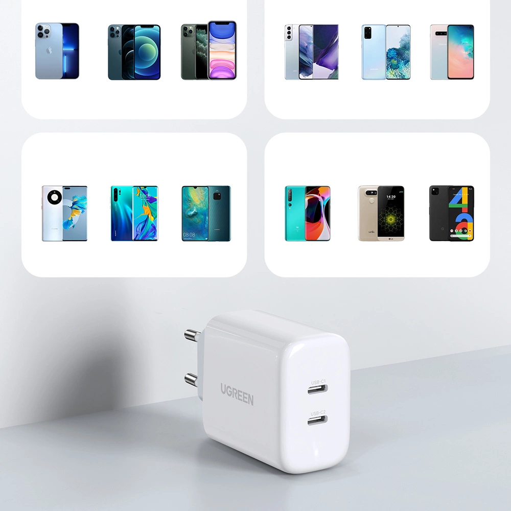 Ugreen charger 2x USB Type C 40W Power Delivery white (10343)eng