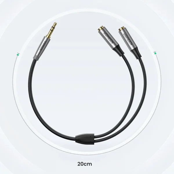 Ugreen aUX 3.5mm mini jack extension cable 0.2m black (AV191 50253)eng
