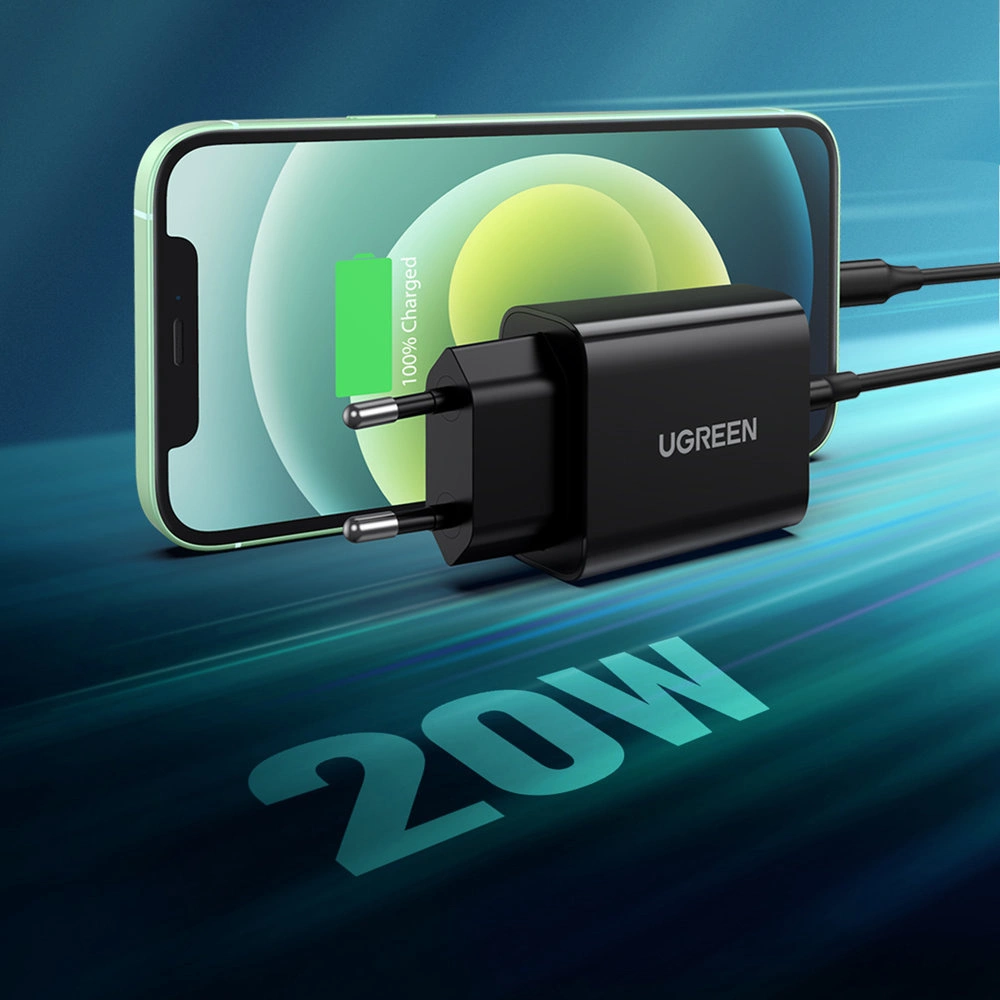 Ugreen USB wall charger Type C 20W Power Delivery black (10191)eng