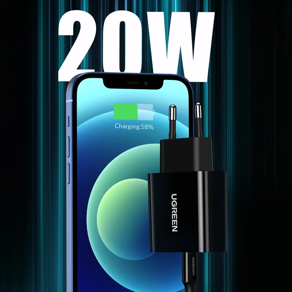 Ugreen USB wall charger Type C 20W Power Delivery black (10191)eng