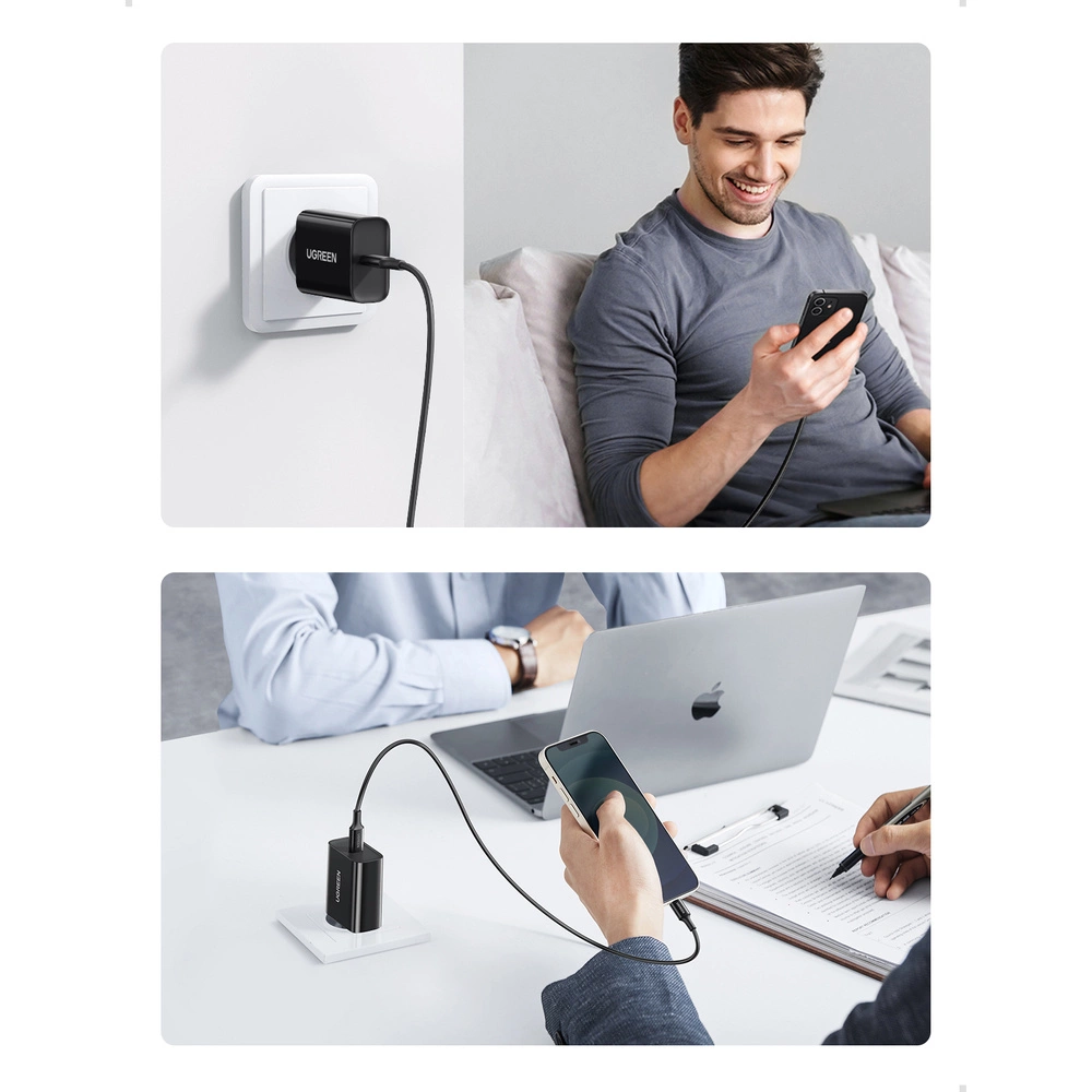 Ugreen USB wall charger Type C 20W Power Delivery black (10191)eng