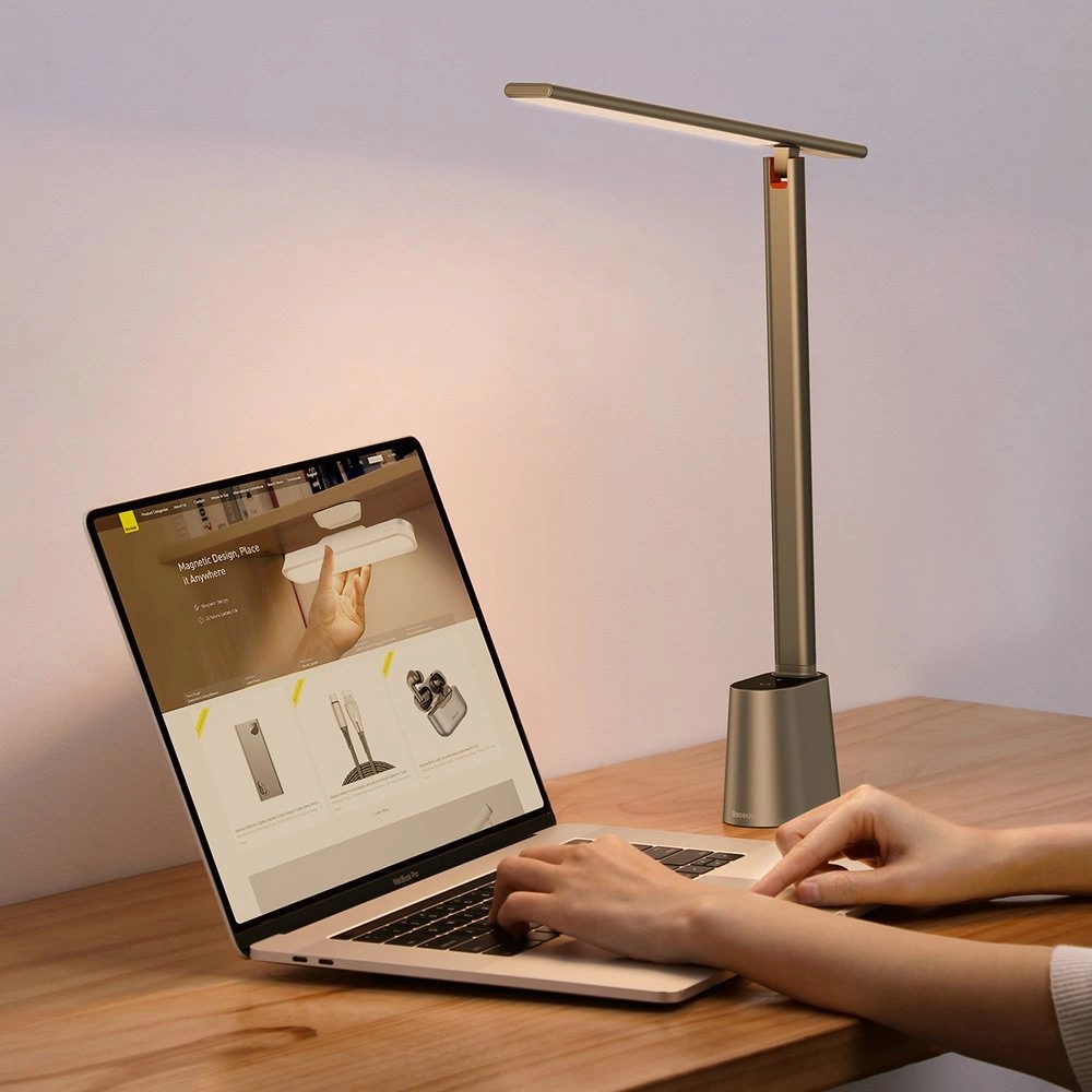 Baseus Smart Eye wireless LED desk lamp with battery 2200 mAh gray (DGZG-0G)eng
