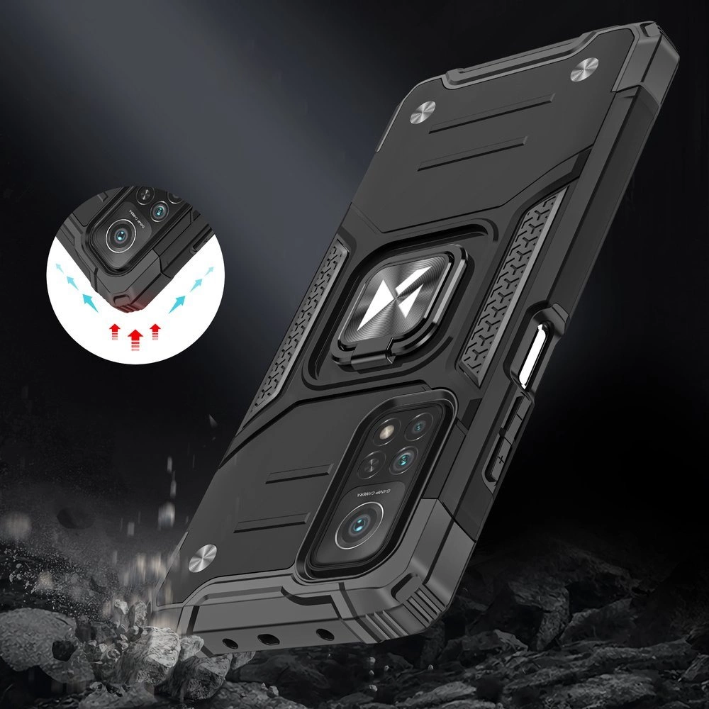 Wozinsky Ring Armor Case Kickstand Tough Rugged Cover for Samsung Galaxy A72 4G redeng