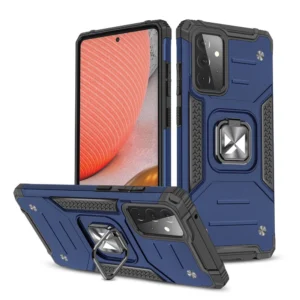 Wozinsky Ring Armor Case Kickstand Tough Rugged Cover for Samsung Galaxy A72 4G blueeng