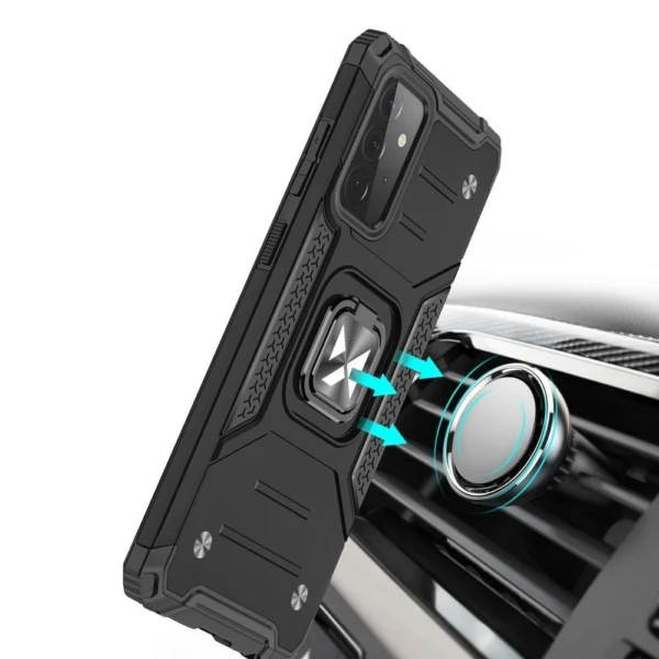 Wozinsky Ring Armor Case Kickstand Tough Rugged Cover for Samsung Galaxy A72 4G blackeng