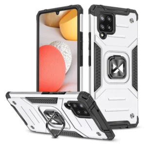 Wozinsky Ring Armor Case Kickstand Tough Rugged Cover for Samsung Galaxy A42 5G silvereng