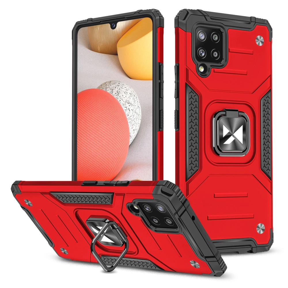 Wozinsky Ring Armor Case Kickstand Tough Rugged Cover for Samsung Galaxy A42 5G redeng