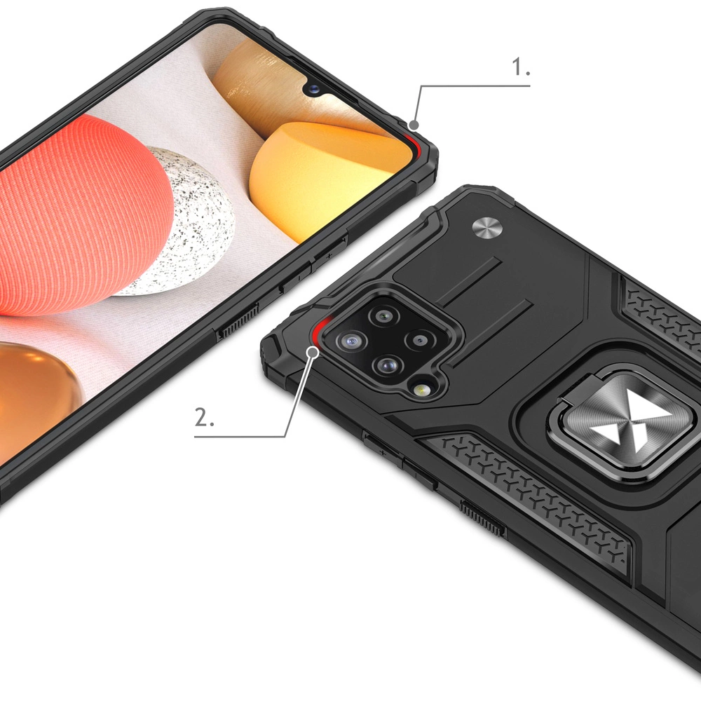 Wozinsky Ring Armor Case Kickstand Tough Rugged Cover for Samsung Galaxy A42 5G redeng