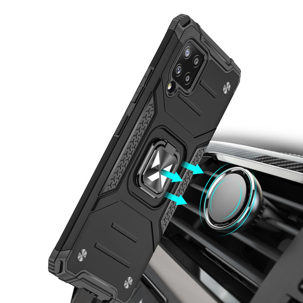 Wozinsky Ring Armor Case Kickstand Tough Rugged Cover for Samsung Galaxy A42 5G redeng