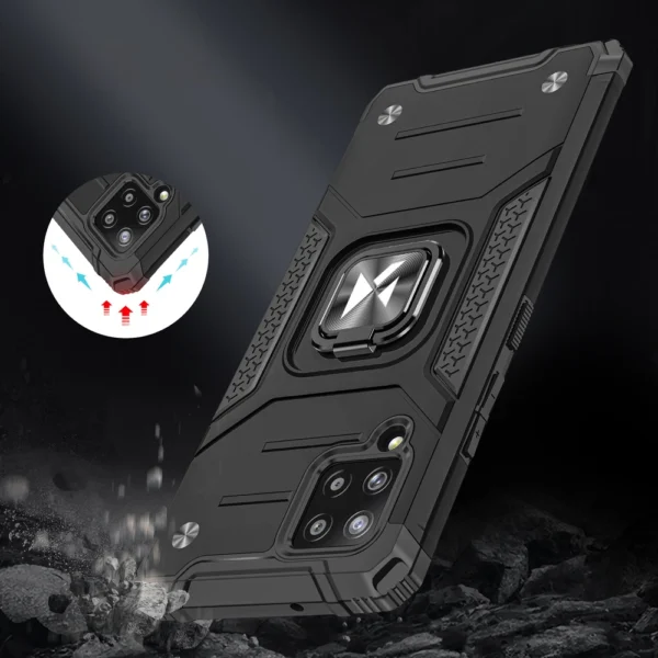 Wozinsky Ring Armor Case Kickstand Tough Rugged Cover for Samsung Galaxy A42 5G redeng