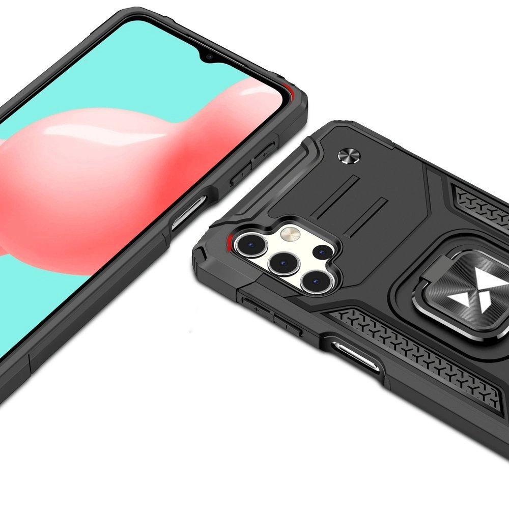 Wozinsky Ring Armor Case Kickstand Tough Rugged Cover for Samsung Galaxy A32 5G blackeng