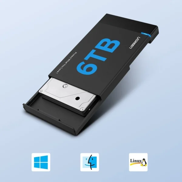 [ON RETURN] Ugreen bay for HDD SSD drive 2.5 '' SATA drive USB 3.2 Gen 1 (5 Gbps) micro USB SuperSpeed + cable 0.5 m black (US221 30848)eng