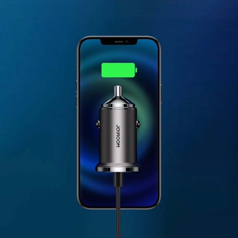 Joyroom fast car charger USB Type C / USB 45 W 5 A Power Delivery Quick Charge 3.0 AFC SCP gray (C-A35)eng