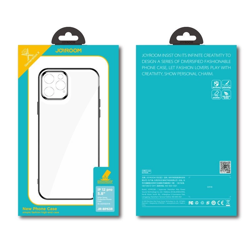 Joyroom New Beauty Series ultra thin case with electroplated frame for iPhone 12 Pro dark-blue (JR-BP743)eng