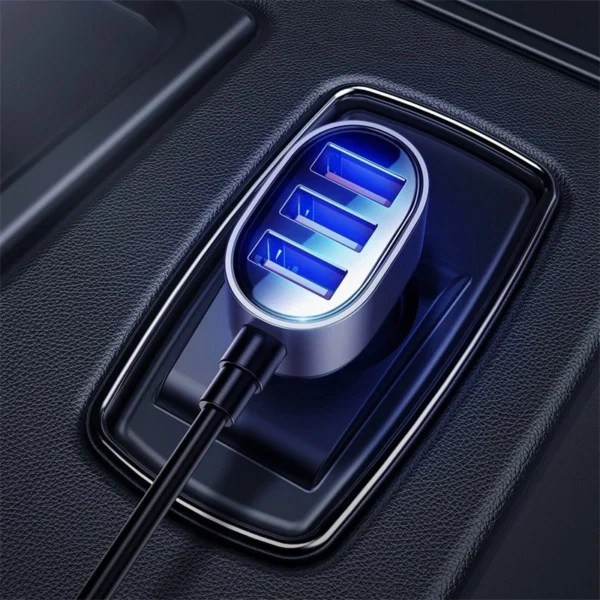 Joyroom fast car charger 5x USB 6.2 A with extension cable black (JR-CL03)eng