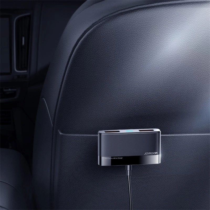 Joyroom fast car charger 5x USB 6.2 A with extension cable black (JR-CL03)eng