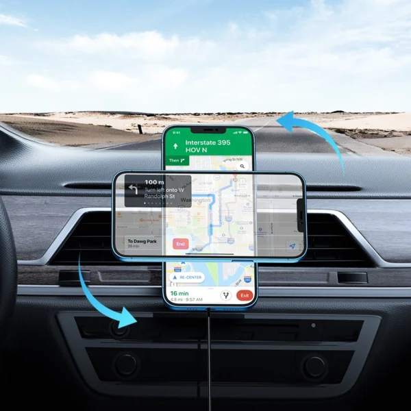 Joyroom Car Magnetic Holder Qi Wireless Inductive Charger 15W (MagSafe Compatible for iPhone) Black (JR-ZS240)eng