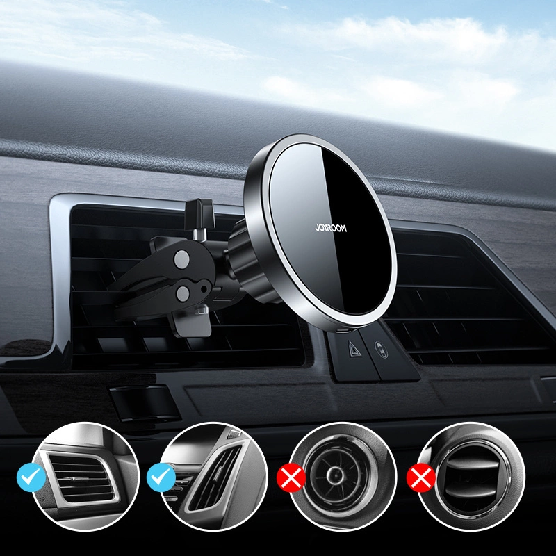 Joyroom Car Magnetic Holder Qi Wireless Inductive Charger 15W (MagSafe Compatible for iPhone) Black (JR-ZS240)eng