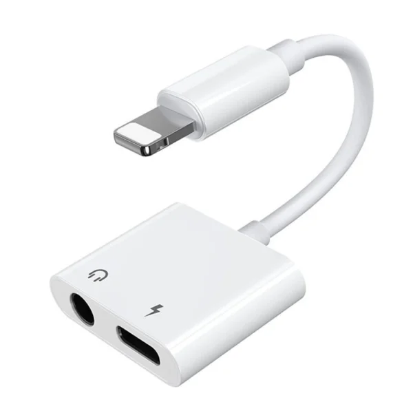 Joyroom S-Y104 headphone adapter Lightning - Lightning / mini jack 3.5mm - whiteeng