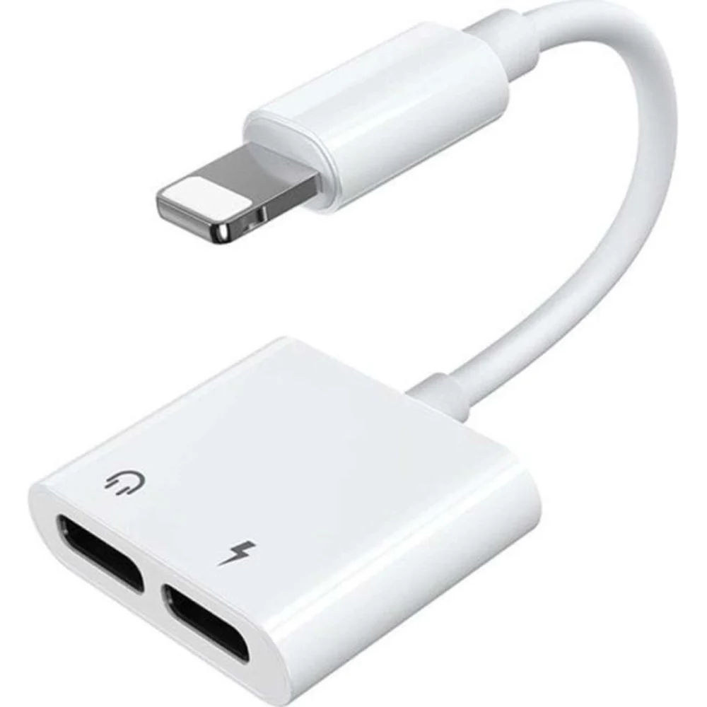 Joyroom S-Y104 headphone Lightning / 2x Lightning adapter - whiteeng