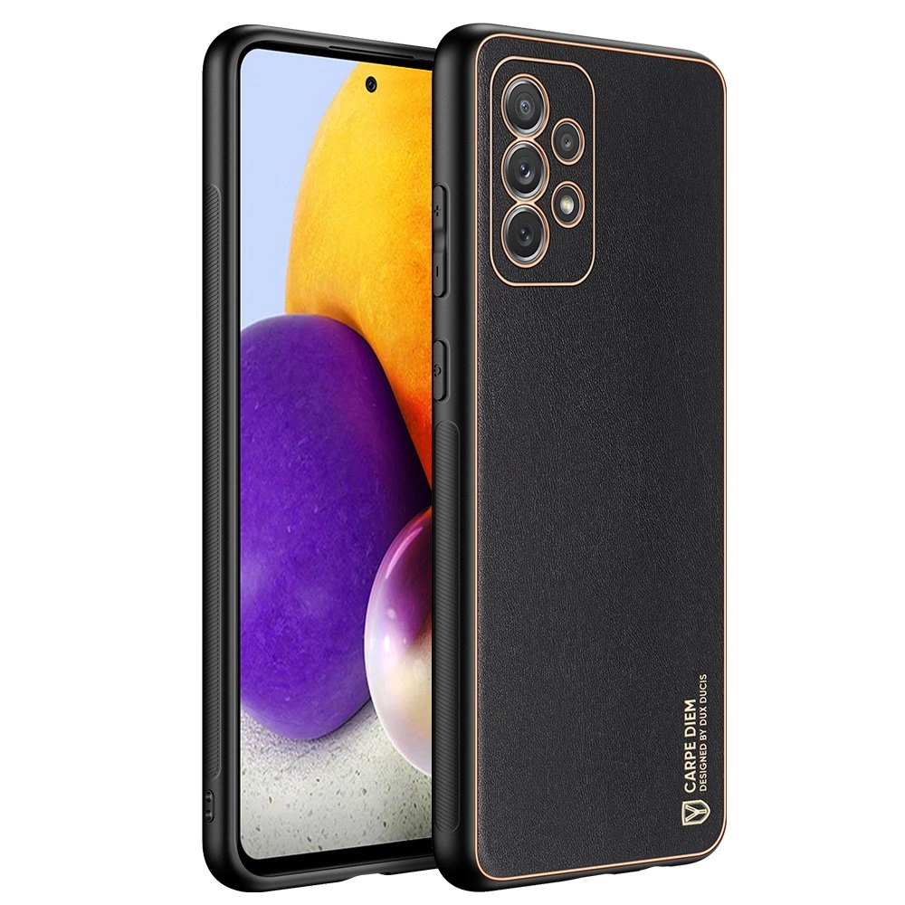 Dux Ducis Yolo elegant case made of soft TPU and PU leather for Samsung Galaxy A72 4G blackeng