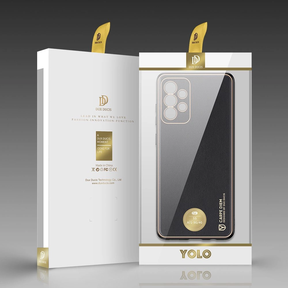 Dux Ducis Yolo elegant case made of soft TPU and PU leather for Samsung Galaxy A72 4G blackeng