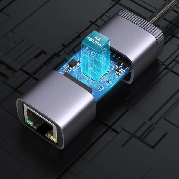 Ugreen external USB Type C network adapter - RJ45 1Gbps (1000Mbps) gray (40322 CM483)eng