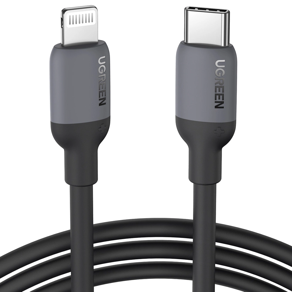 Ugreen US387 Lightning - USB-C MFI PD cable 20W 480Mb/s 1m - blackeng
