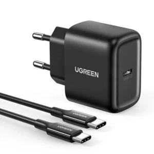 Ugreen USB Type C charger 25W Power Delivery + USB Type C cable 2m black (50581)eng
