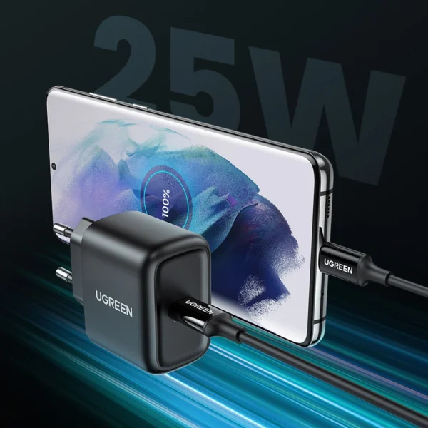 Ugreen USB Type C charger 25W Power Delivery + USB Type C cable 2m black (50581)eng